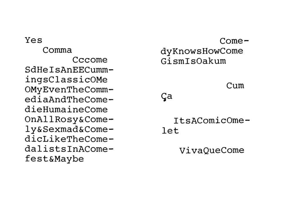 Image depicts the final thirds of a typewritten poem in two columns. The poem has no punctuation and is formatted in a way that requires an image file.