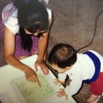 The author and her mother tracing amino acids together.